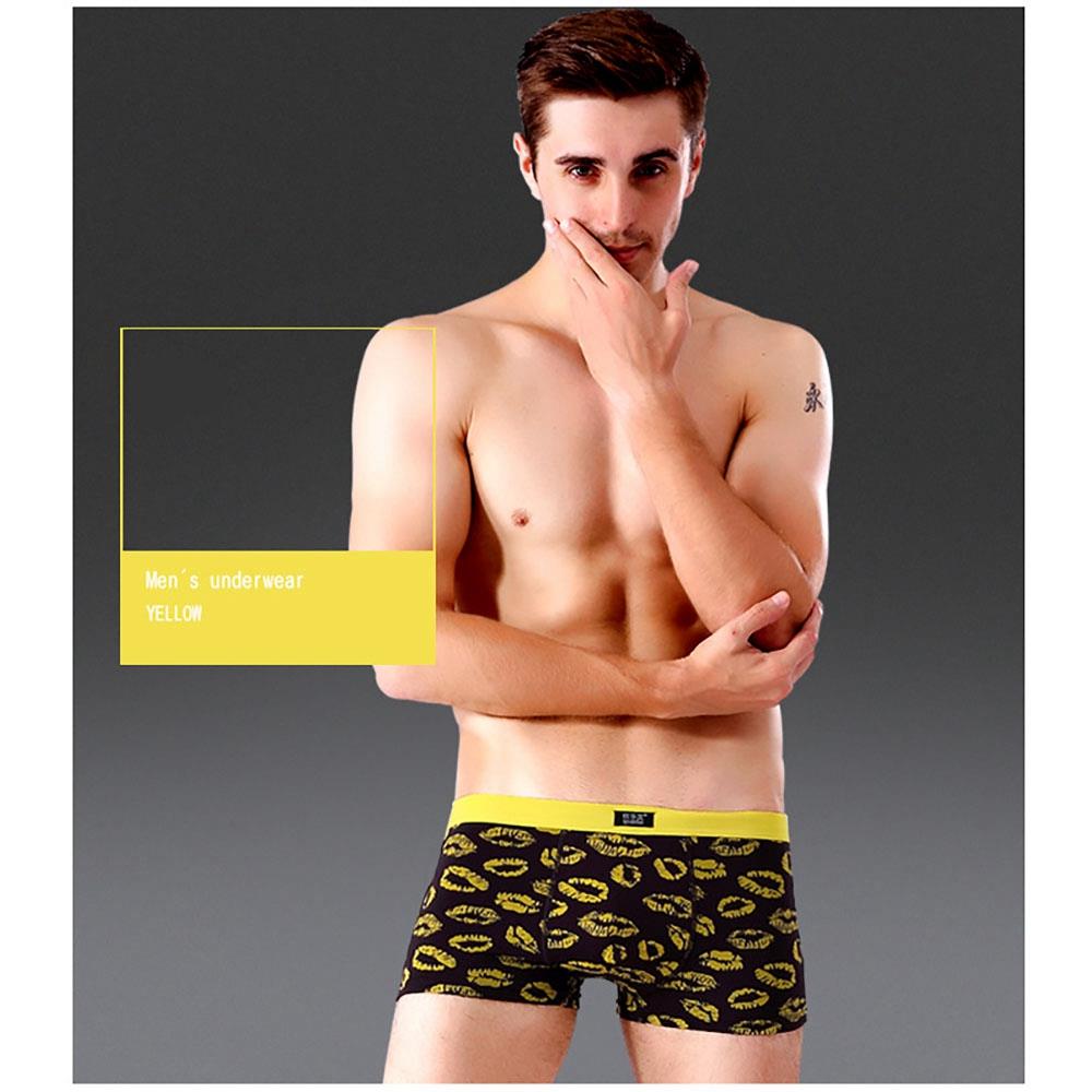C806 Men Sexy Breathable Underwear Size 2xl Yellow 5378