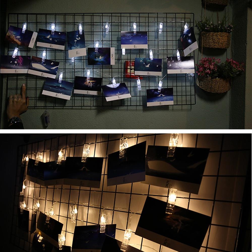 10PCS LED Clip Light Battery String Lights for Pictures Decoration Holiday Christmas Party Garden (1.2 Meters)- Warm White