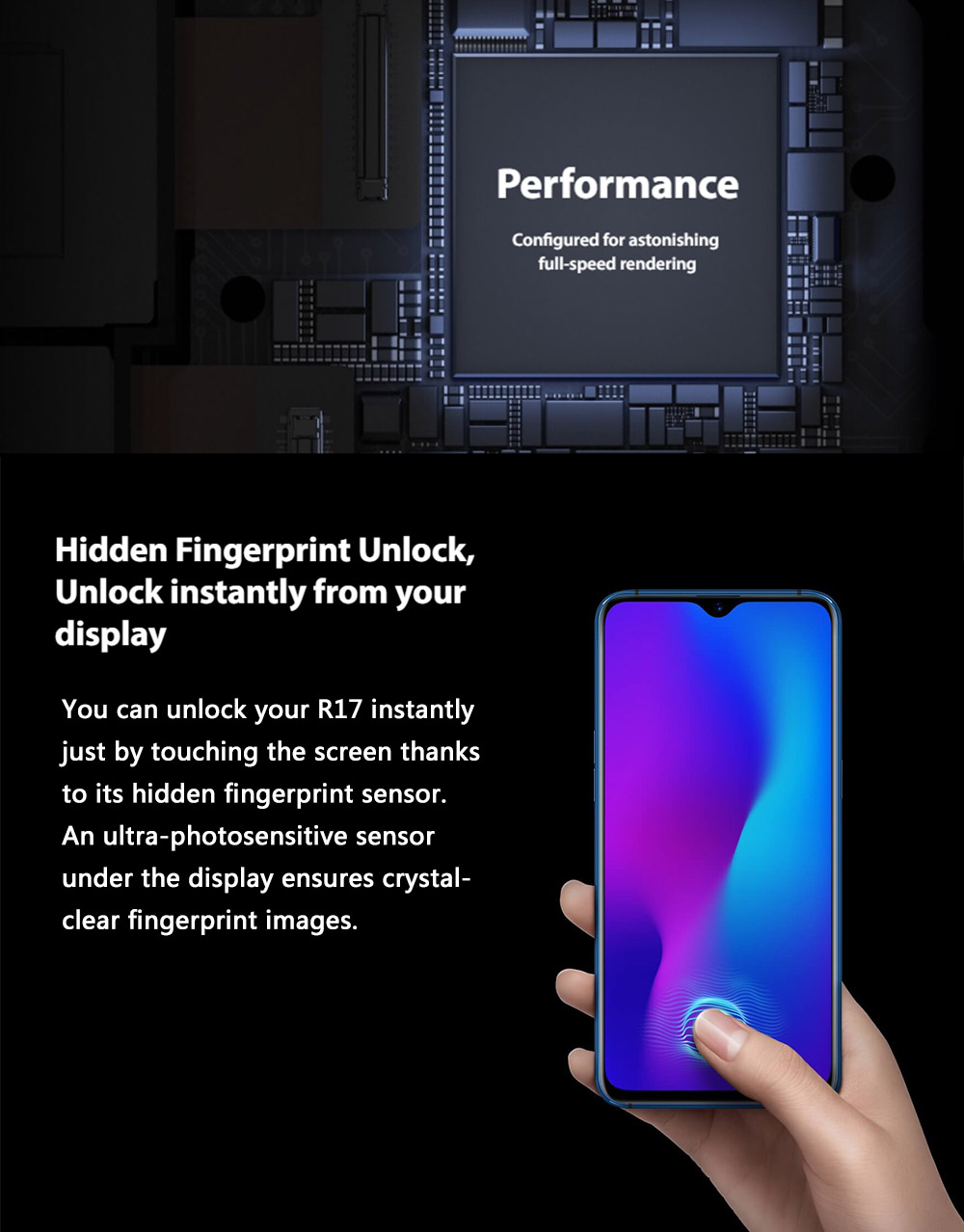 OPPO R17 6.4 Inch 4G LTE Smartphone Snapdragon 670 6GB 128GB 16.0MP+5.0MP Dual Rear Cameras Android 8.1 In-display Fingerprint Fast Charge - Ambient Blue