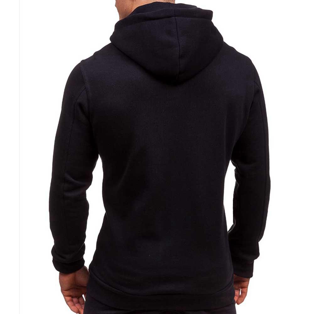 Men's Autumn and Winter Hoodies Long Sleeve Sweatshirt (Size M) - Black