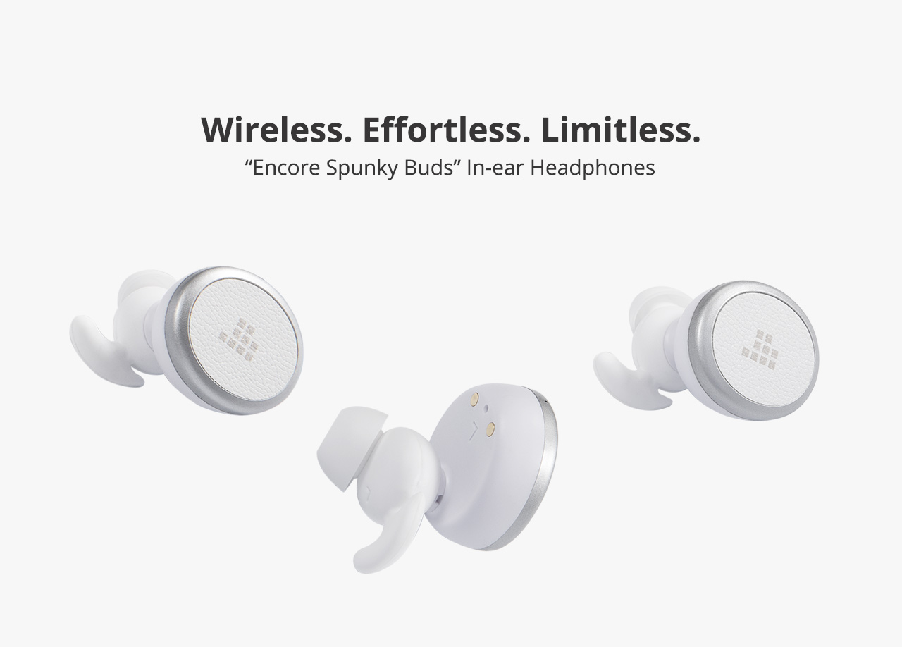 Tronsmart Encore Spunky Buds Bluetooth Headphones True Wireless Stereo Earbuds with IPX5 Water Resistant - White