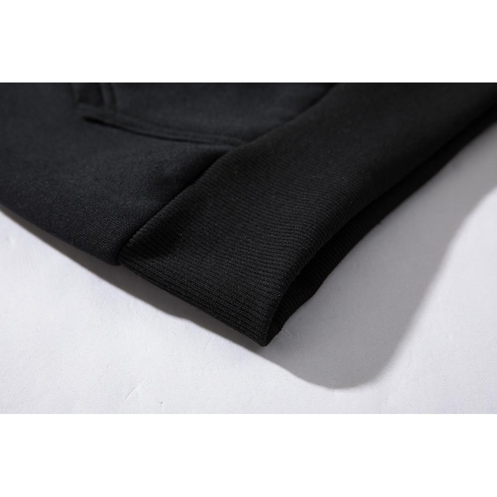 WY39 Men's Autumn Winter Raglan Hoodie (Color Block Breathable Size M) - Black