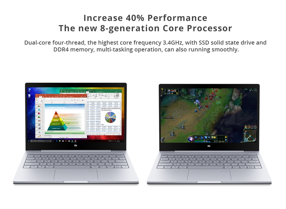 Xiaomi Mi Notebook Air 13.3" 1920*1080 Intel Core i3-8130U Dual Core 8GB DDR4 128GB SSD Intel UHD Graphics 620 Fingerprints - Silver