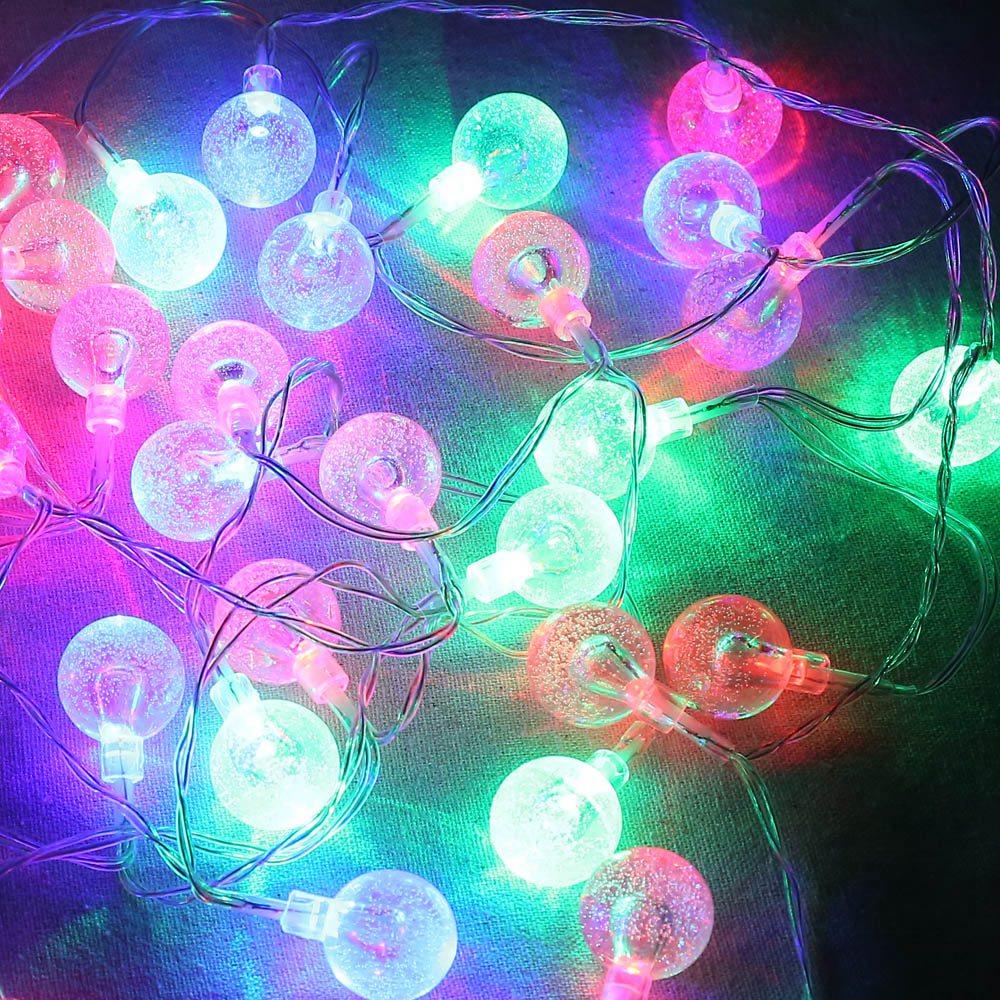 20PCS LED Bubble Ball Battery LED String Lights Holiday Christmas Party Garden Decoration Lights (2.2 Meters) - Multi-co
