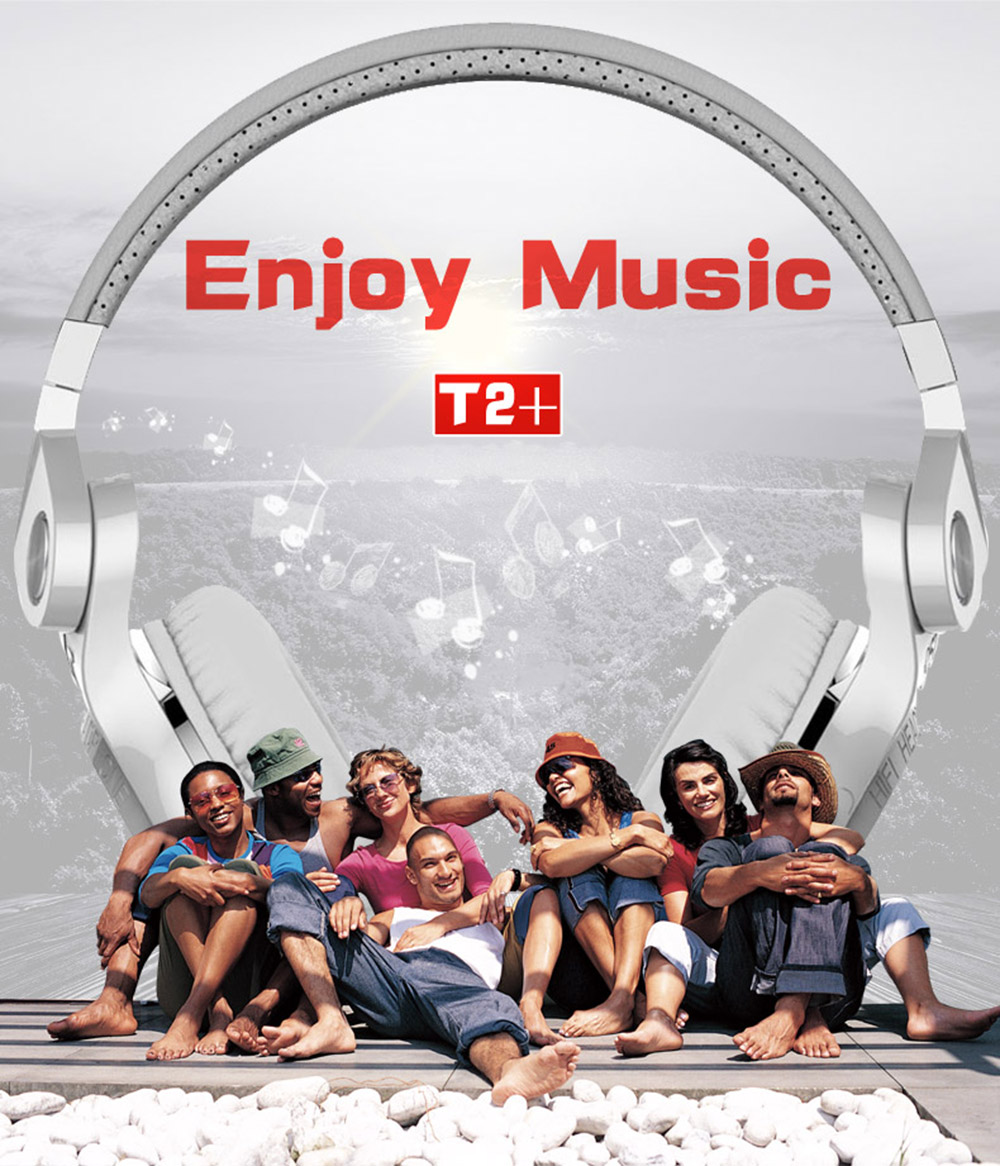 [HK Stock] Bluedio T2+ Bluetooth4.1 Wireless Stereo Headphone TF Card FM  Music Headset - White