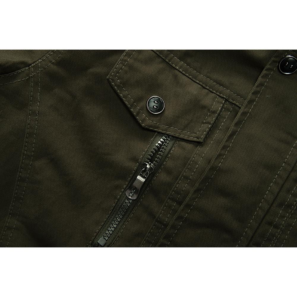 CA806 Men's Autumn Winter Casual Stand Collar Cotton Bomber Jacket Size M - Army Green
