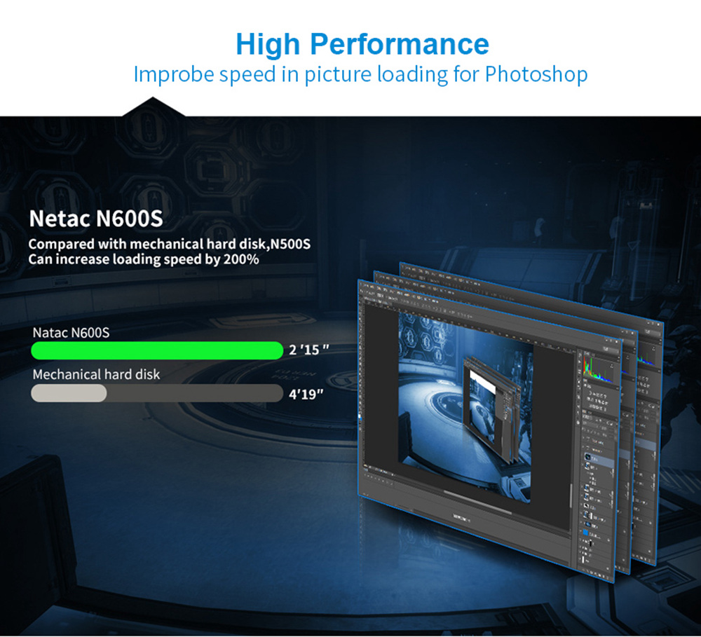 Netac N600S 1TB SSD 2.5 Inch Solid State Drive SATA3 Interface Read Speed 500MB/s - Blue