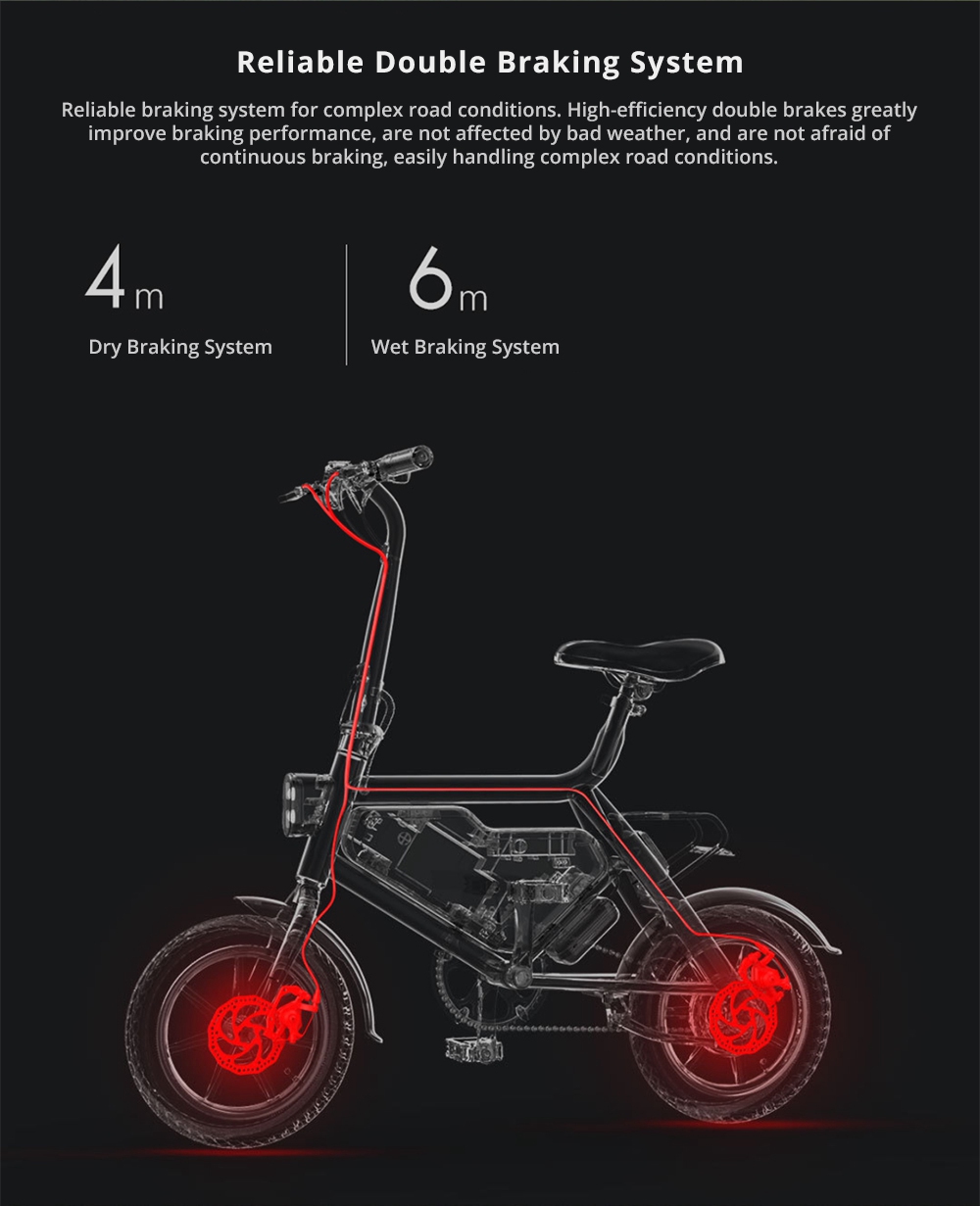Xiaomi HIMO V1 Plus Portable Folding Electric Moped Bicycle 250W Motor 14 Inch Wheel Diameter Lightweight Design - Gray