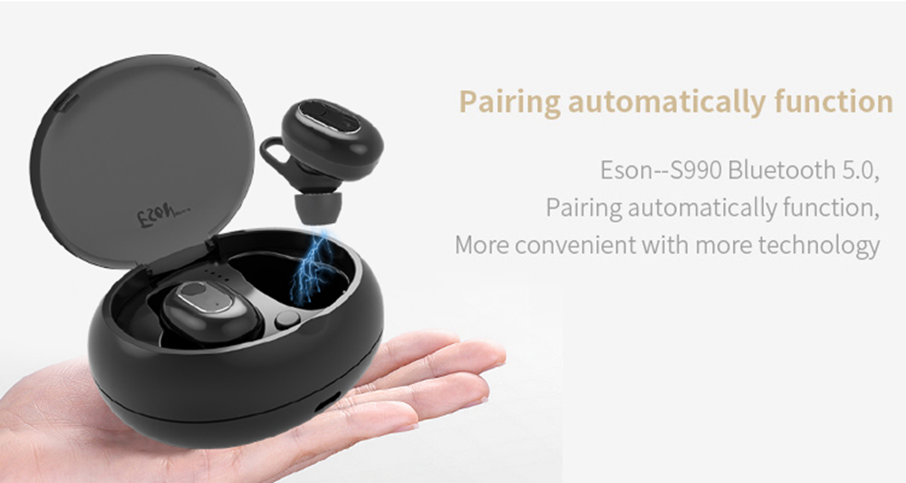 S991 TWS Earphones Dual Bluetooth 5.0+EDR 6.5H Play Time - Black