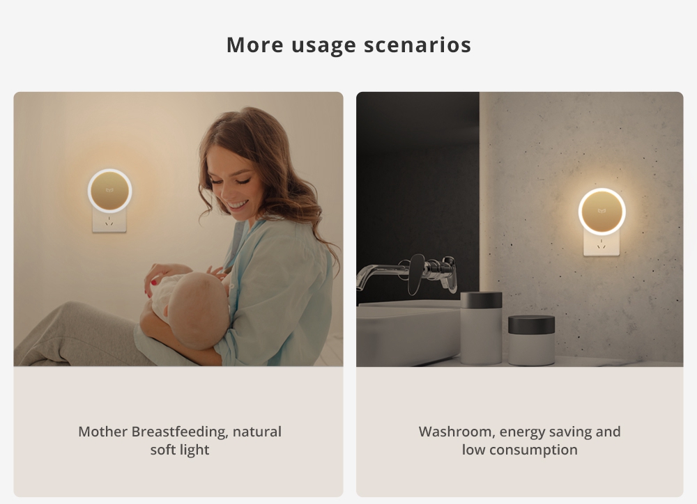 Xiaomi Yeelight Montion Sensor LED Night Light Smart LED Light Remote Control with Body Motion Infrared Sensor Plug-in Version - White