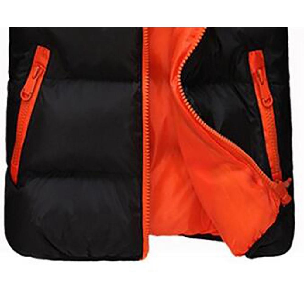 Agai-mccf Men's Leisure Hooded Candy Color Down Jacket (Warm Coat Size M) - Black + Orange