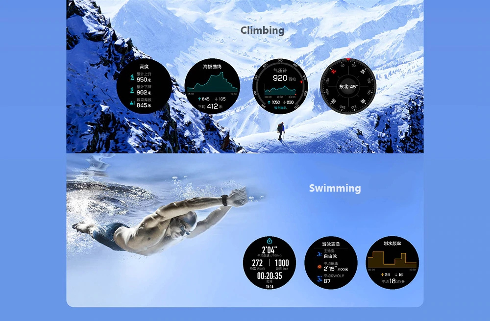 Huawei Honor Magic Smart Watch1.2 Inch AMOLED Color Screen Built-in GPS NFC Payment Heart Rate Monitor 5ATM Waterproof - Black