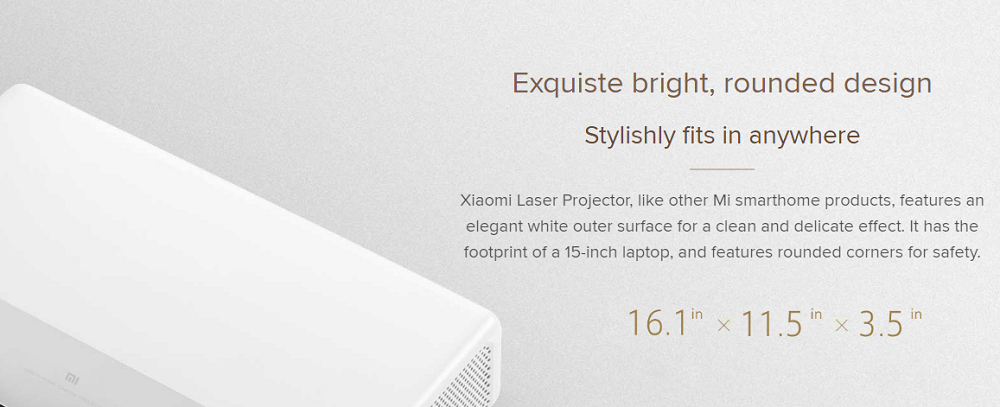 [HK Stock][International Edition] Xiaomi Mijia Laser Projector 5000 Lumens Full HD 4K Ultra Short Focal Lens ALPD 3.0 Laser Light Dual Band WIFI - White