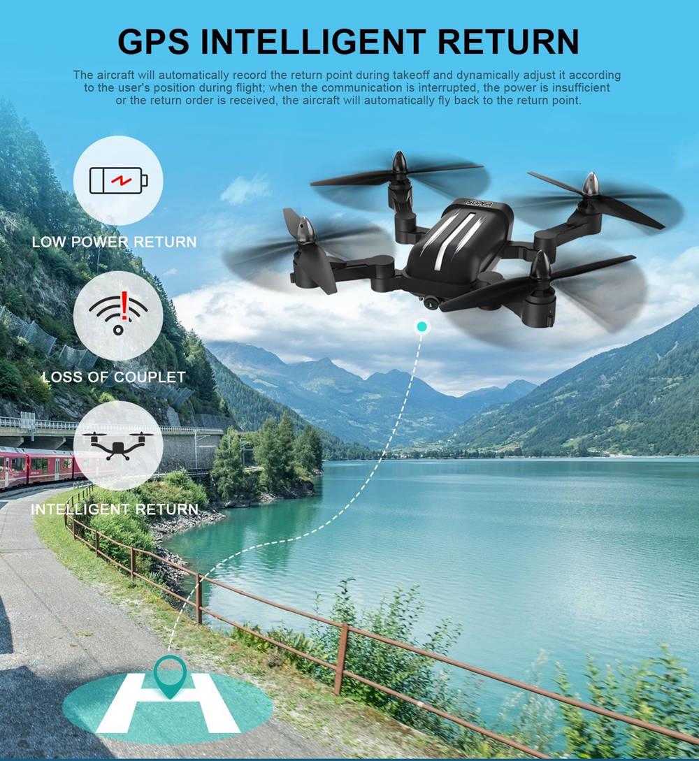 Bayangtoys X28 8MP GPS 5G Wifi FPV Brushless Foldable RC Drone RTF Black - Two Battery