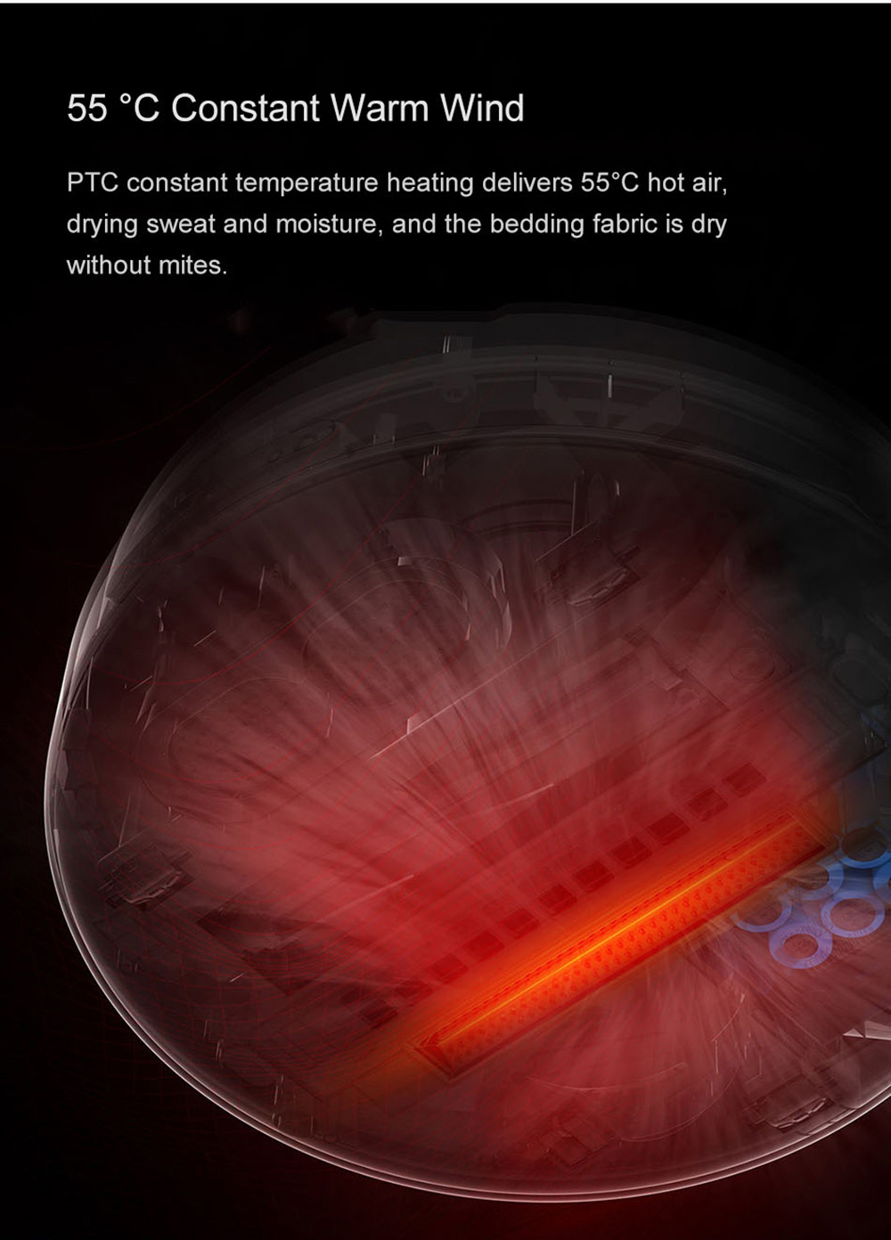 Xiaomi Deerma Wireless Handheld Vacuum Cleaner Light and Heat Mites Controller UV Sterilization Six-fold Mite-killing - White