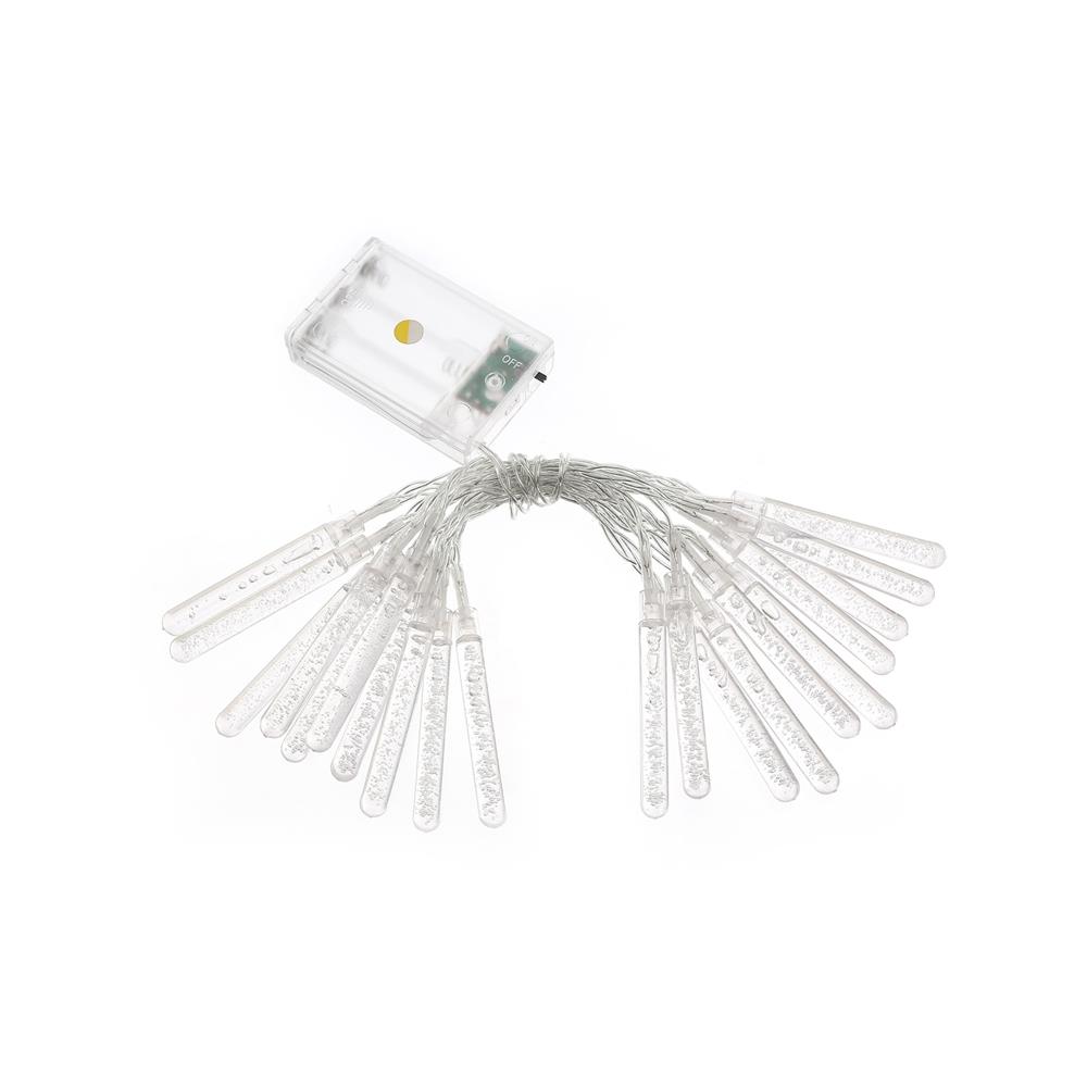 20PCS Icicle LED Battery LED String Lights Holiday Christmas Party Garden Decoration Lights (2.2 Meters) - Blue