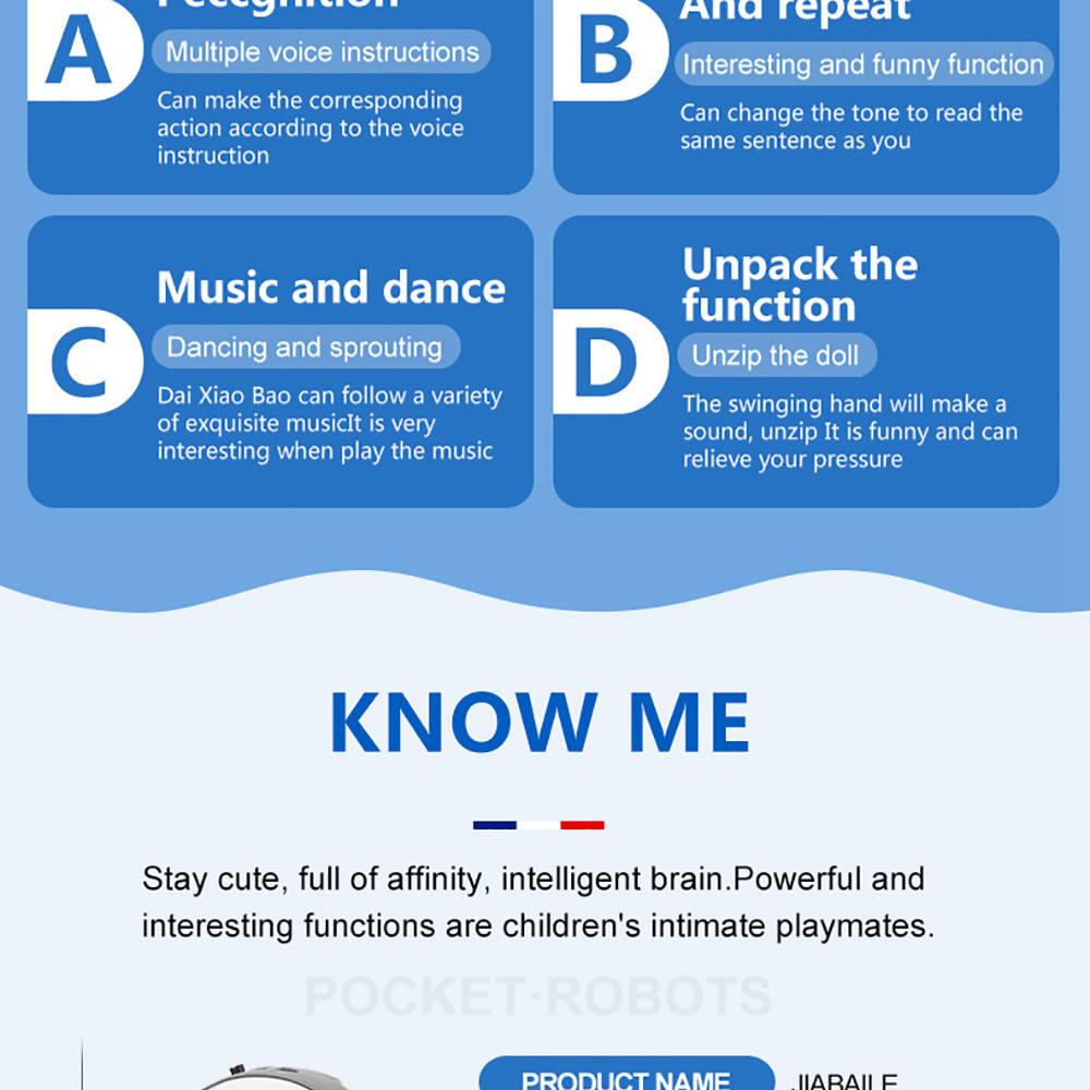 939A Multifunction Dancing Mini Pocket Robot with Voice Conversation Recognition LED Lights