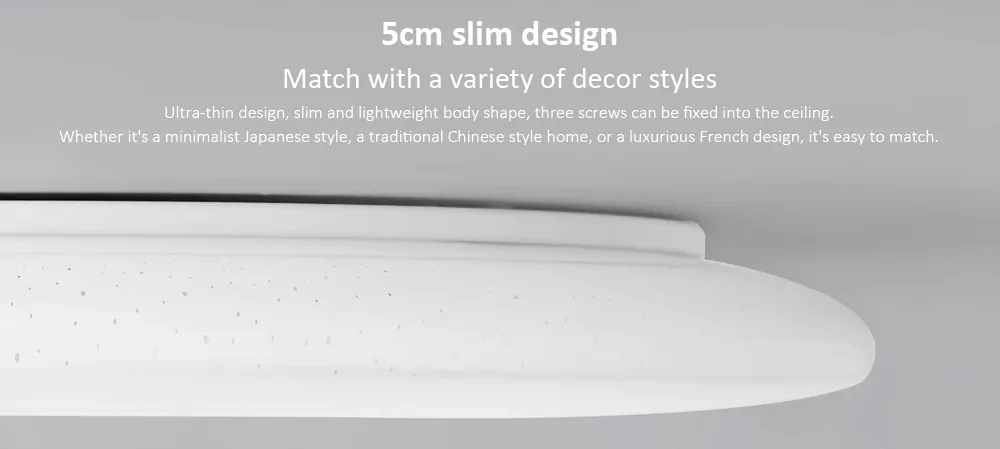Xiaomi Philips LED Ceiling Lamp App Remote Control Dual Light Source Intelligent Dimming AC100-240V - White