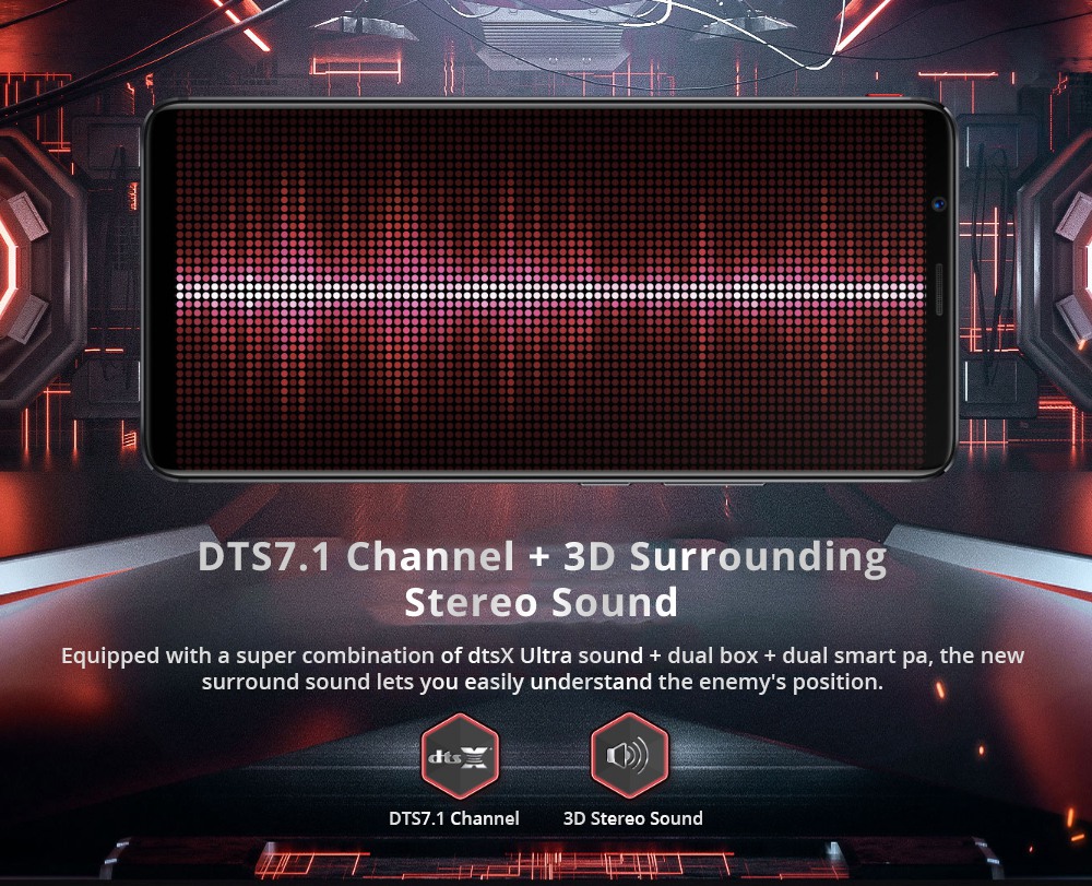 Nubia Red Magic Mars 6.0 Inch 4G LTE Gaming Smartphone Snapdragon 845 8GB 128GB 16.0MP Rear Camera Android 9.0 Type-C Touch ID OTG - Black