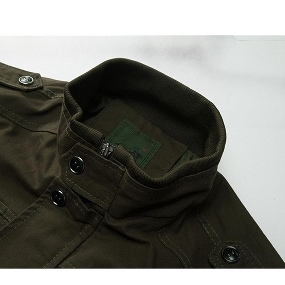 CA806 Men's Autumn Winter Casual Stand Collar Cotton Bomber Jacket Size M - Army Green