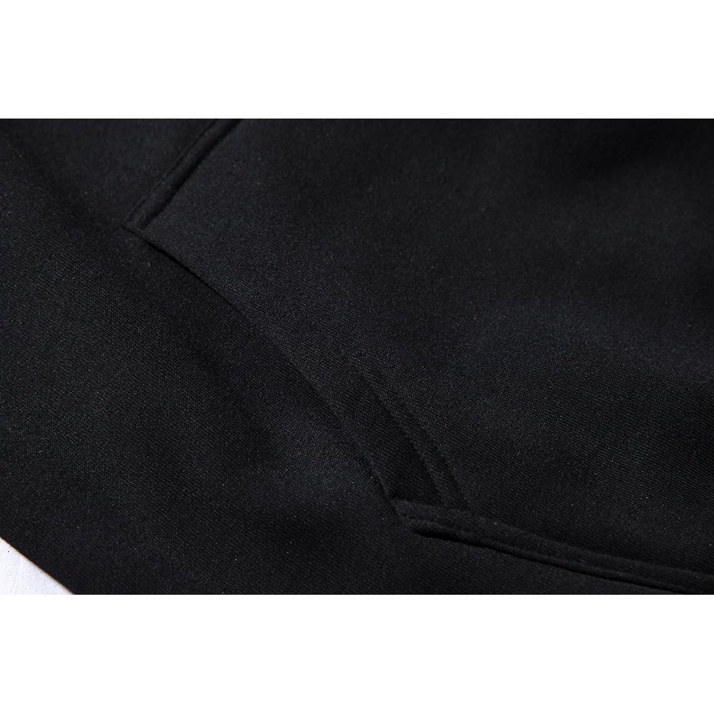 WY39 Men's Autumn Winter Raglan Hoodie (Color Block Breathable Size M) - Black