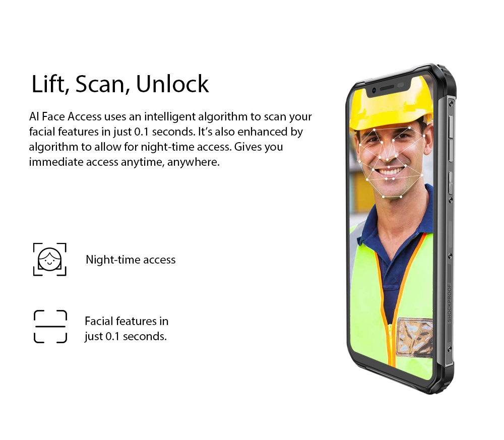 [HK Stock]Blackview BV9600 pro 6.21 Inch 4G LTE Smartphone Helio P60 6GB 128GB 16.0MP + 8.0MP Dual Rear Cameras Android 8.1 IP68 Wireless Charging NFC Face Unlock - Gray