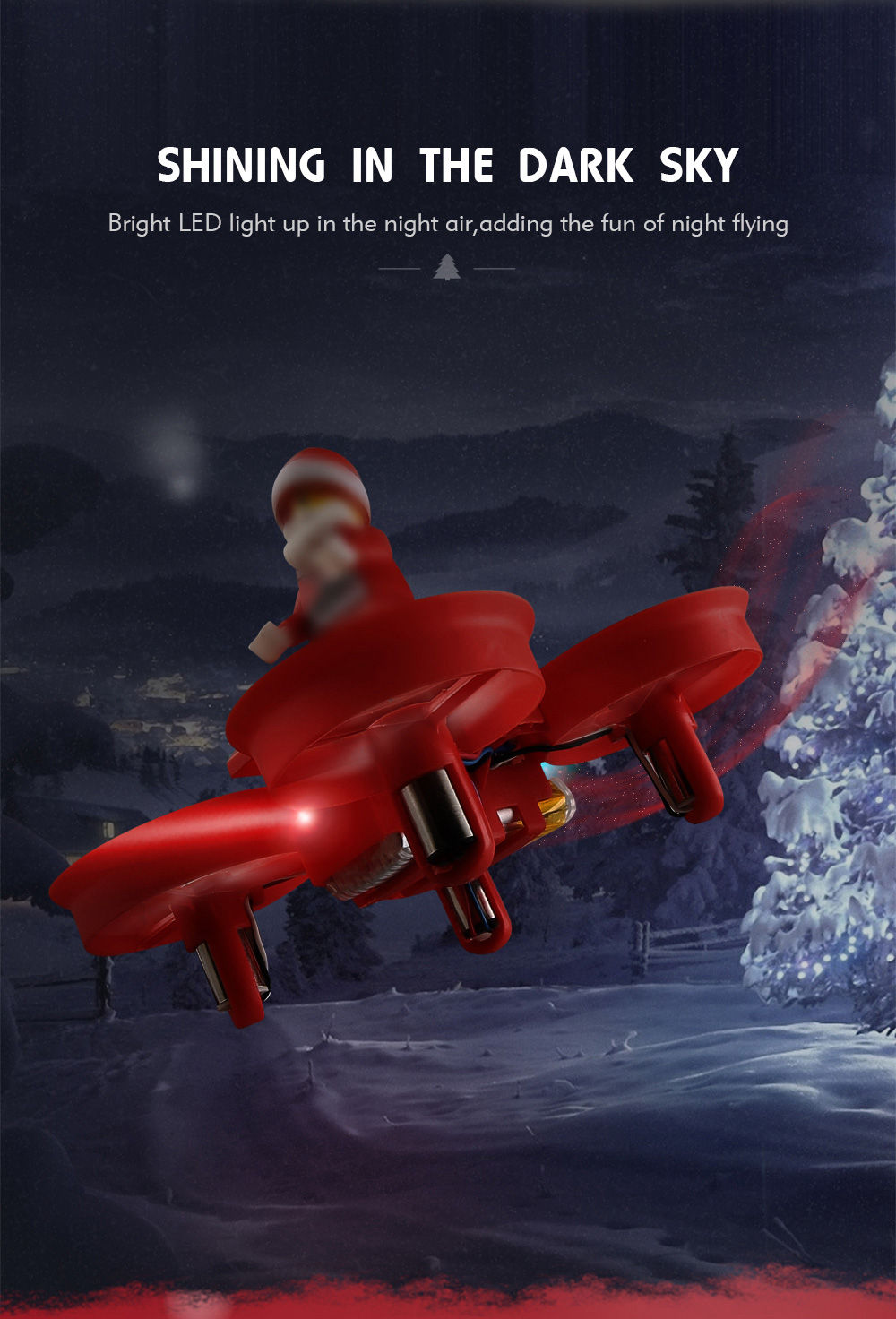 [HK Stock]JJRC H67 Flying Santa Claus 2.4G 4CH 6Axis Headless Mode Toy Brick RC Quadcopter RTF - Red