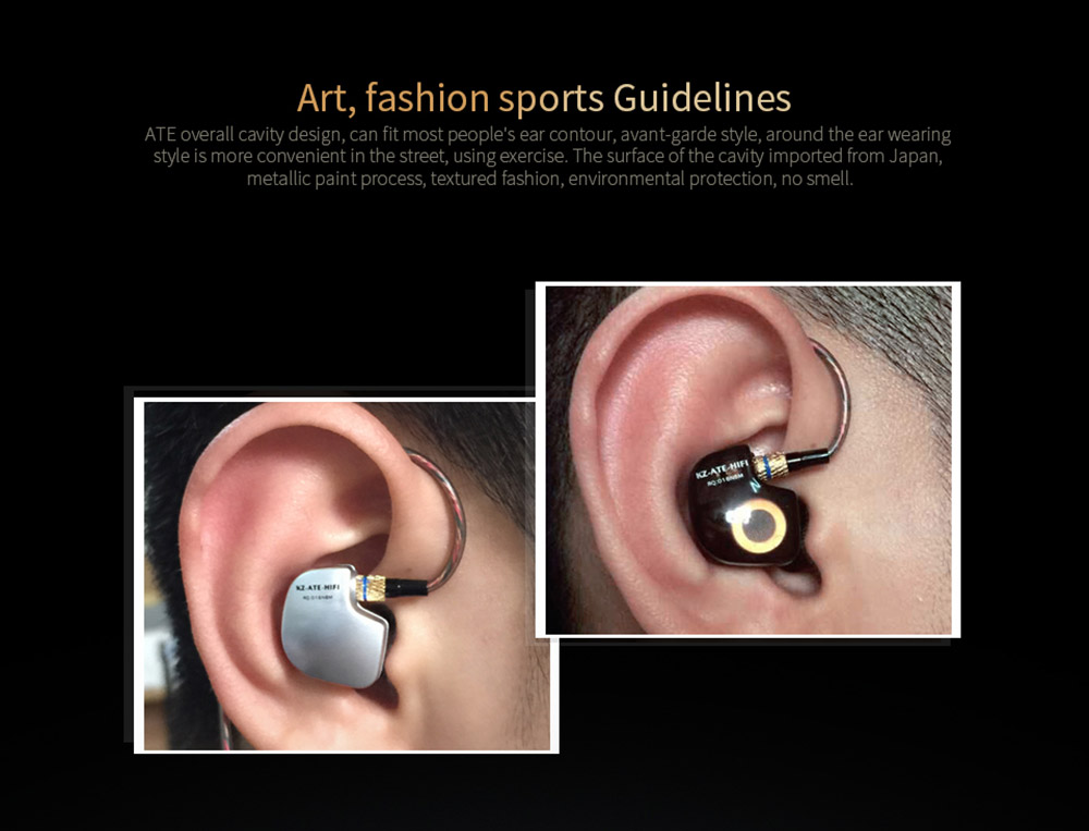 [HK Stock]KZ-ATE 3.5mm In-Ear Earphones with Mic HiFi Stereo Headphones Super Bass Noise Canceling Sport Headset