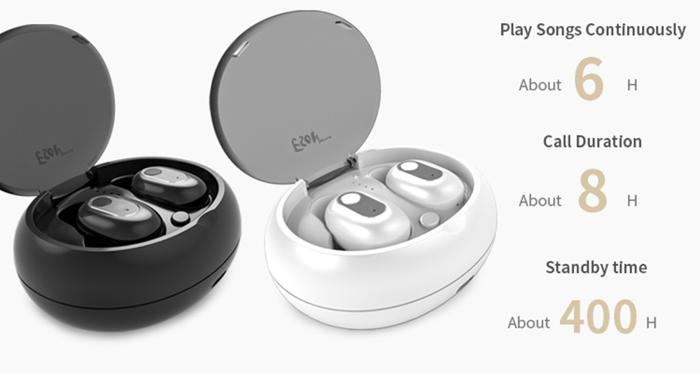 S991 TWS Earphones Dual Bluetooth 5.0+EDR 6.5H Play Time - Black