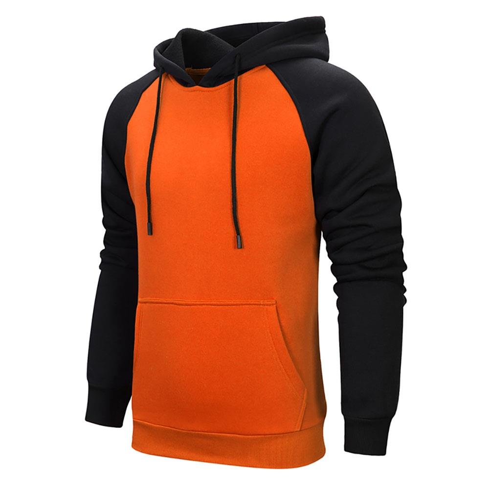 WY39 Men's Color Block Raglan Hoodie Size 2XL Orange