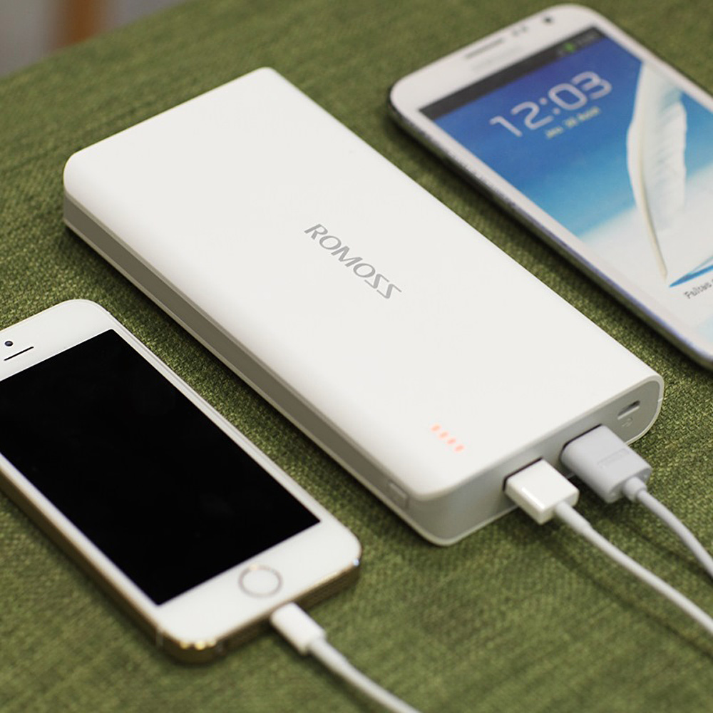 [HK Stock] Original ROMOSS Sense6 Dual USB 20000mAh Power Bank Mobile Power Charger - White