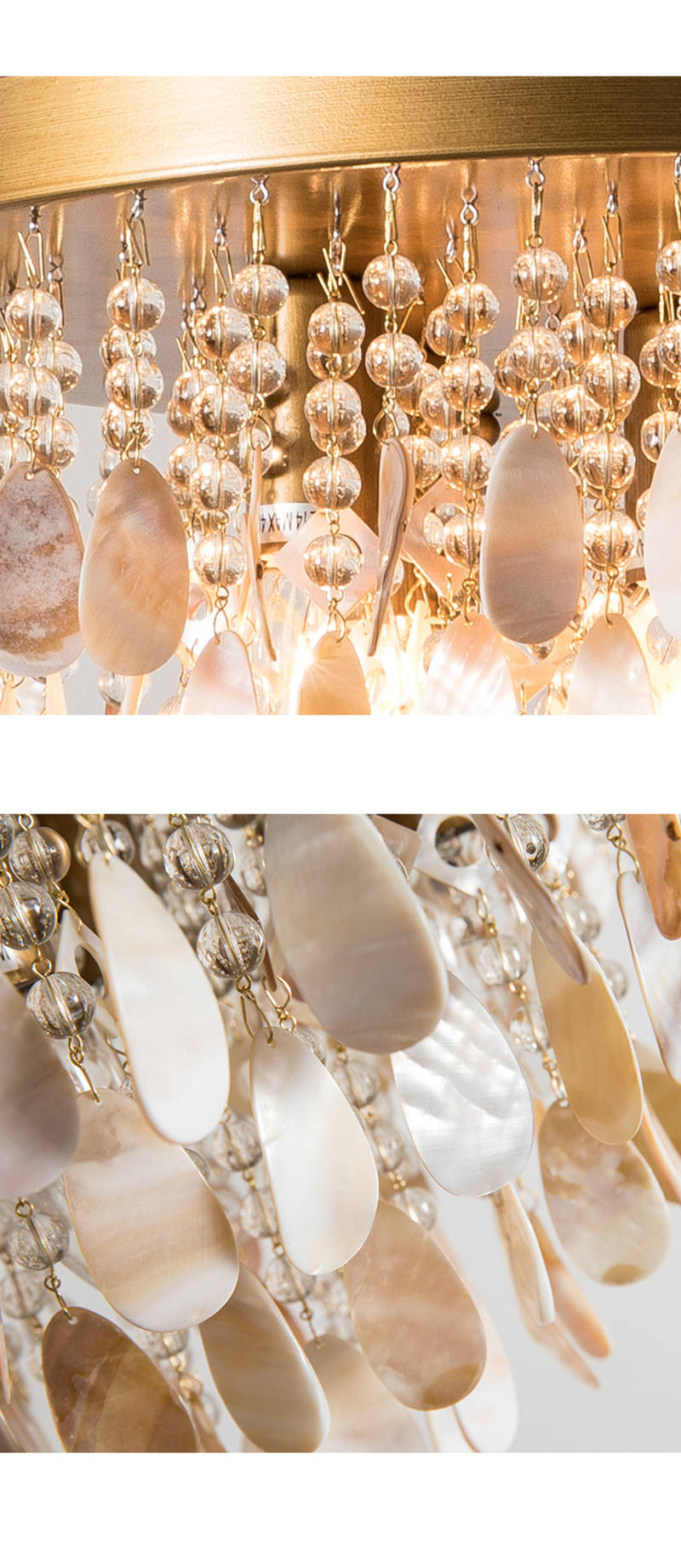 FUMAT Nordic Ceiling Light - Creative Shell Design Coffee Color with 6 Lights