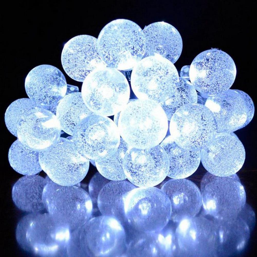 20PCS LED Bubble Ball Battery LED String Lights Holiday Christmas Party Garden Decoration Lights (2.2 Meters) - White