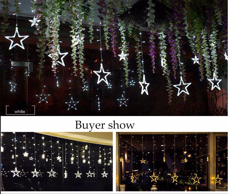 Pentagram LED Bulbs String Floral Lights for Party Garden Decoration (2.5 Meter) - Multi-color