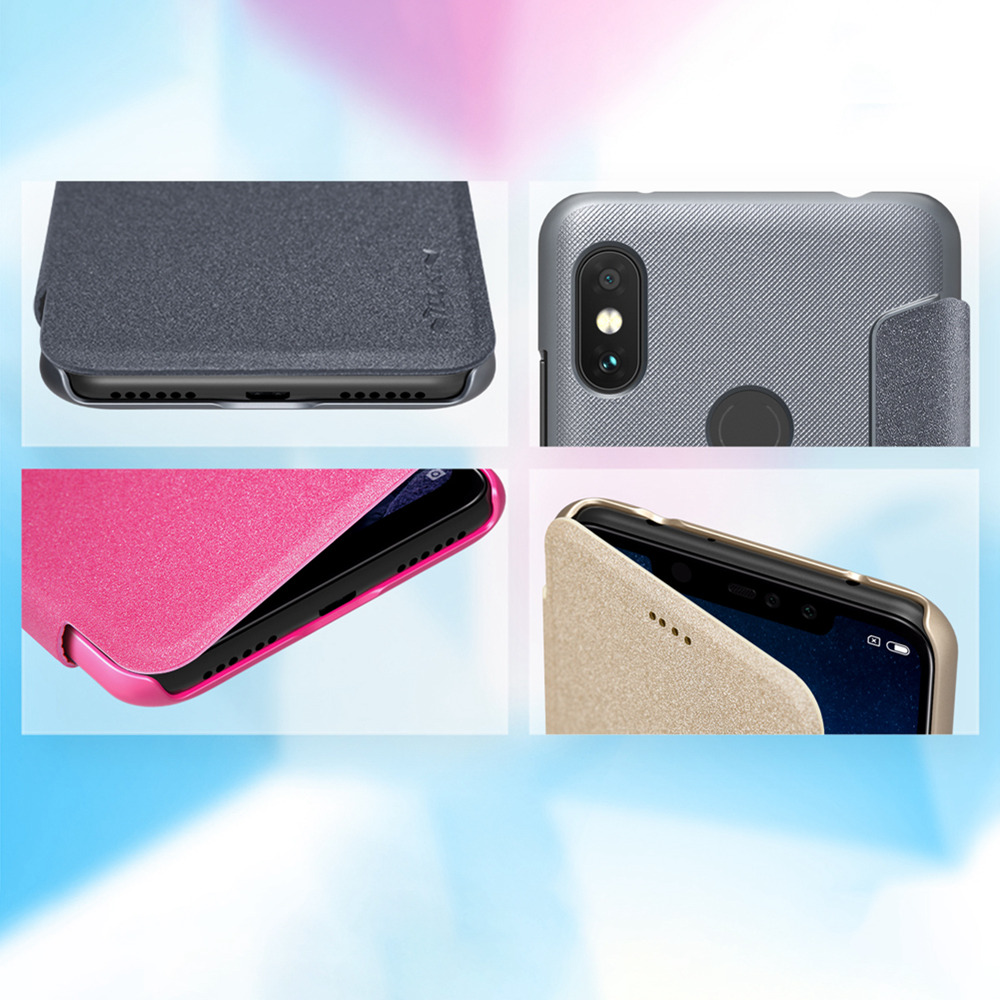 Nillkin Sparkle Series Hard Phone Case for Xiaomi Redmi Note 6 Pro Play Protective Phone Shell - Gray