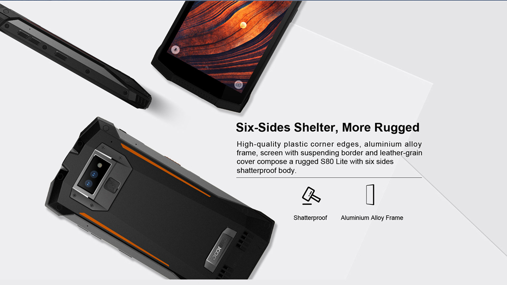 [HK Stock]DOOGEE S80 Lite 5.99 Inch 4G LTE Smartphone Helio P23 4GB 64GB 13.0MP+8.0 Dual Rear Cameras Android 8.1 IP68 Walkie Talkie NFC 10080mAh - Orange