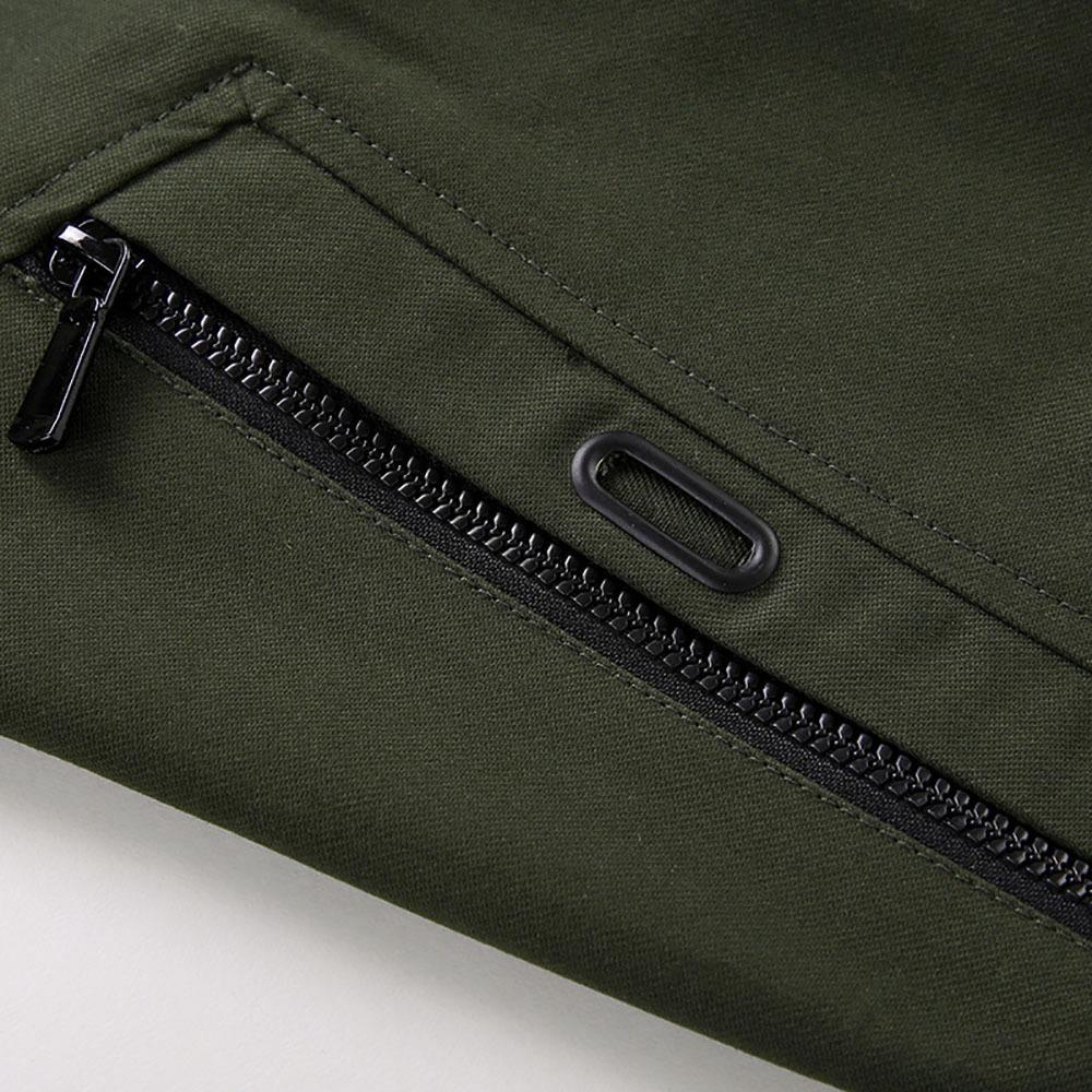 CA9801 Men's Autumn Winter Classic Casual Jacket (Lapel Grid Long Sleeve Polyester Jacket Size M) - Army Green