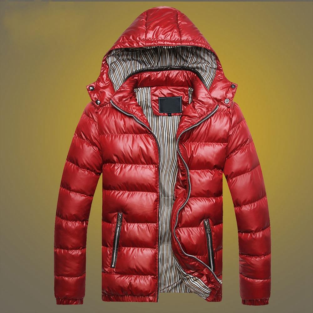 TG220 Men Winter Hooded Down Jacket Size XL Red