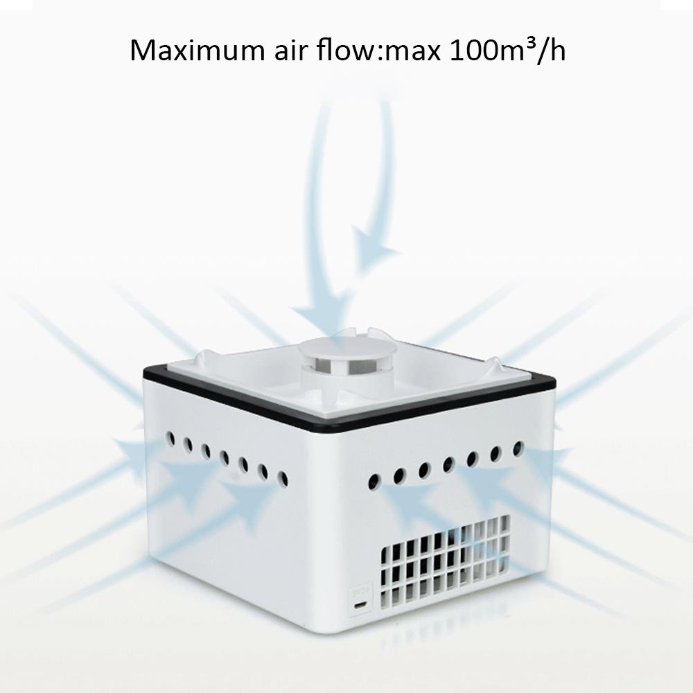 USB Rechargeable Portable Air Purifying Ashtray Home Desktop Purifier Filter With Battery - Black