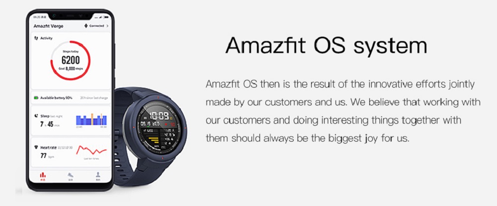 [English Version] Huami AMAZFIT Verge 3 Smart Watch 1.3 Inch AMOLED Screen Heart Rate Monitor 11 Sports Modes IP68 Waterproof - Deep Gray