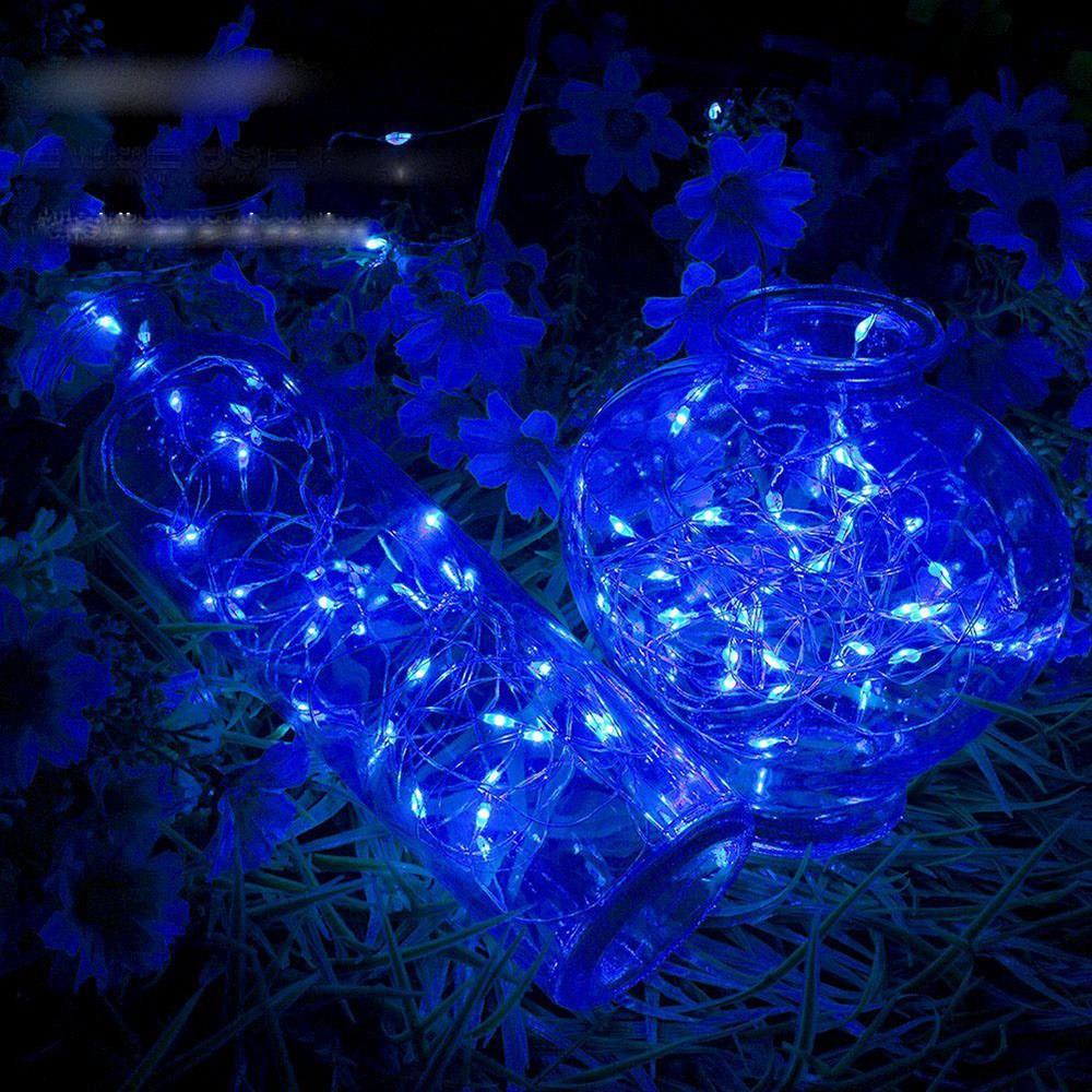50PCS Fairy LED String Light Copper Wire Strip Light for Wedding Garland Lighting Decoration (5 Meters) - Blue