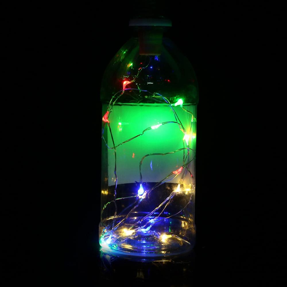 10LEDS Copper Wires Bottle Plug LED String Light for Valentine Decoration Wedding (1 Meter) - Multi-Colour