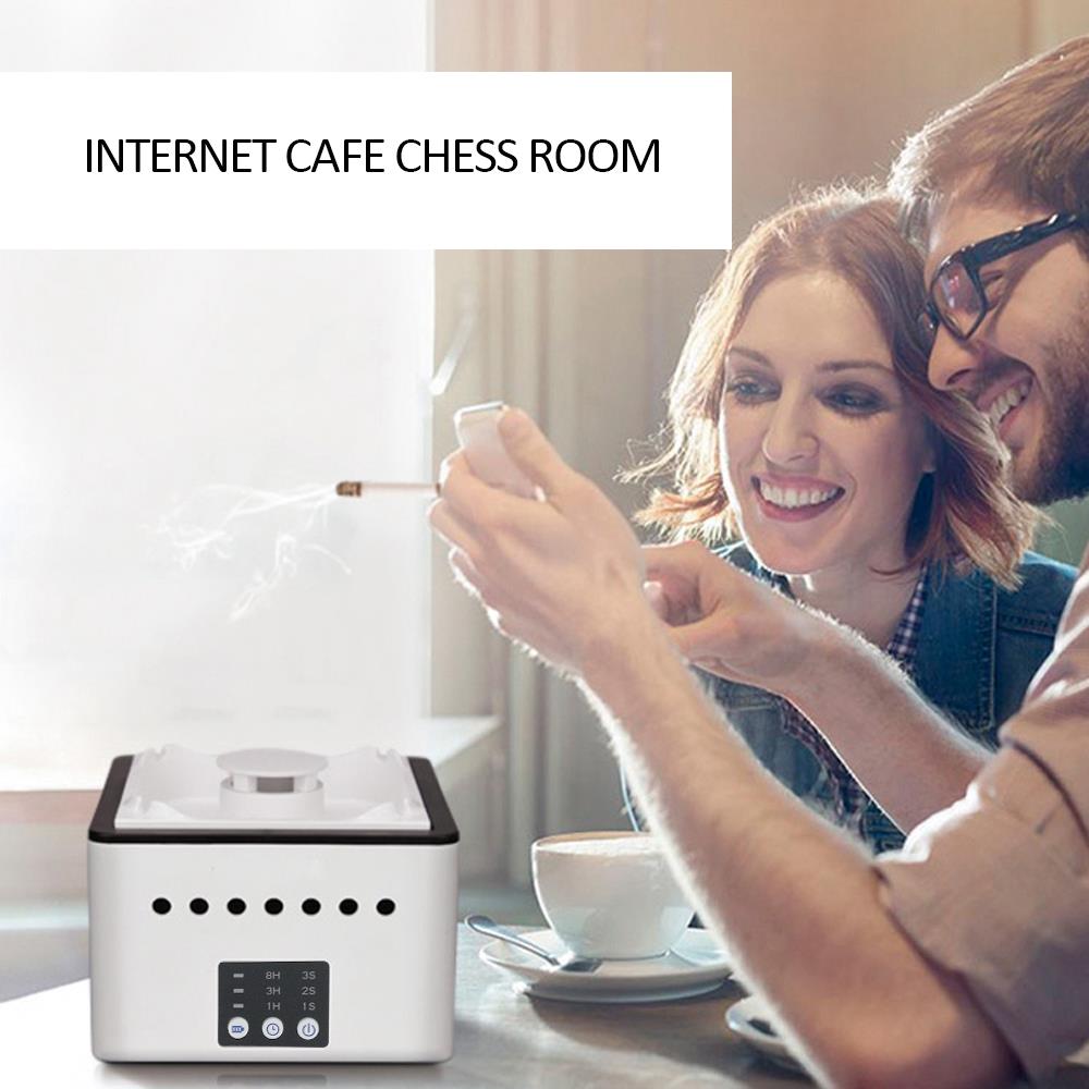 USB Rechargeable Portable Air Purifying Ashtray Home Desktop Purifier Filter With Battery - Black