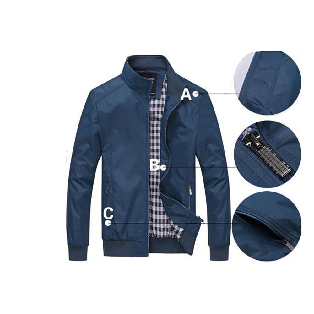 CA1816 Men Casual Sportswear Bomber Jacket Size 3XL Blue