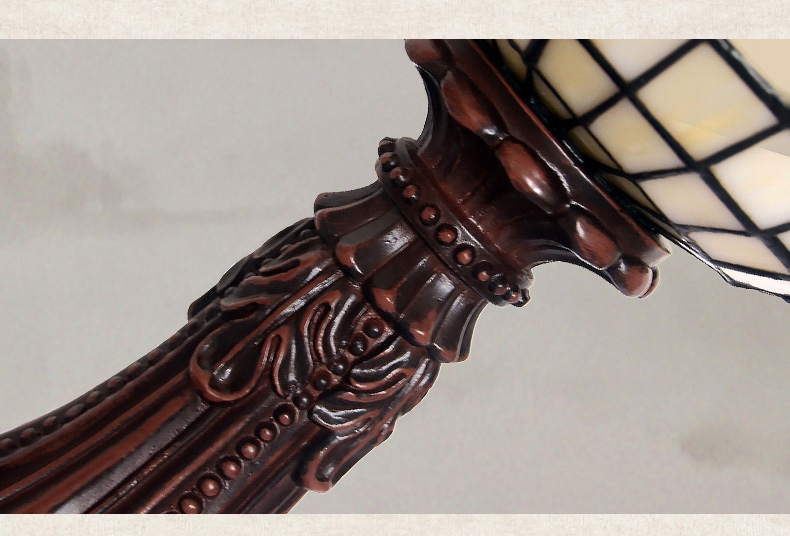 FUMAT Tiffany Style Stained Glass Table Lamp - Chinese Style Retro Red Plum Design