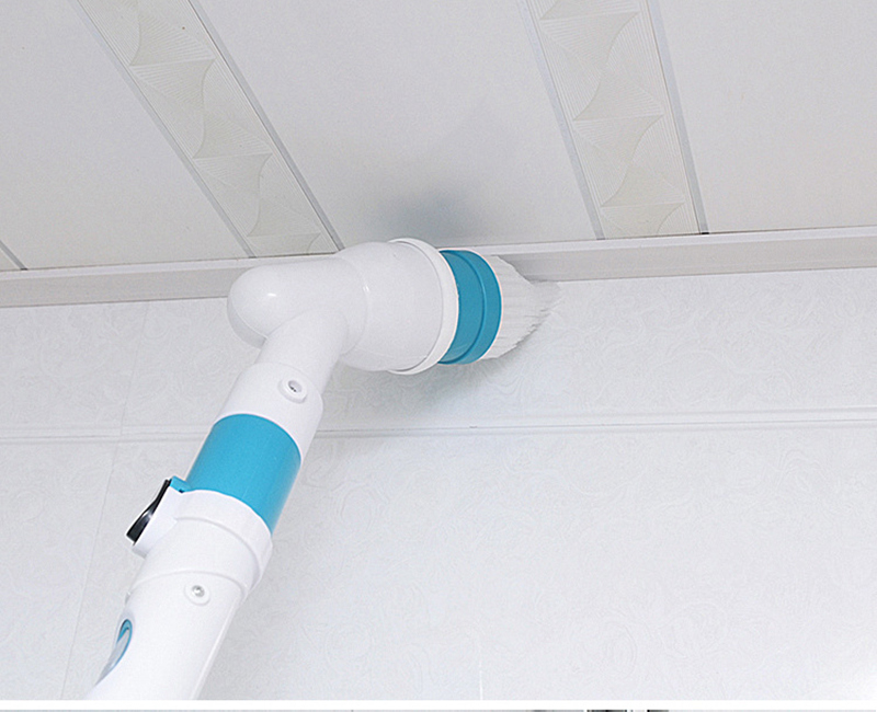 Electric Spin Scrubber Multi-function Automatic Cordless Cleaning Brush Household Cleaning Set - EU Plug