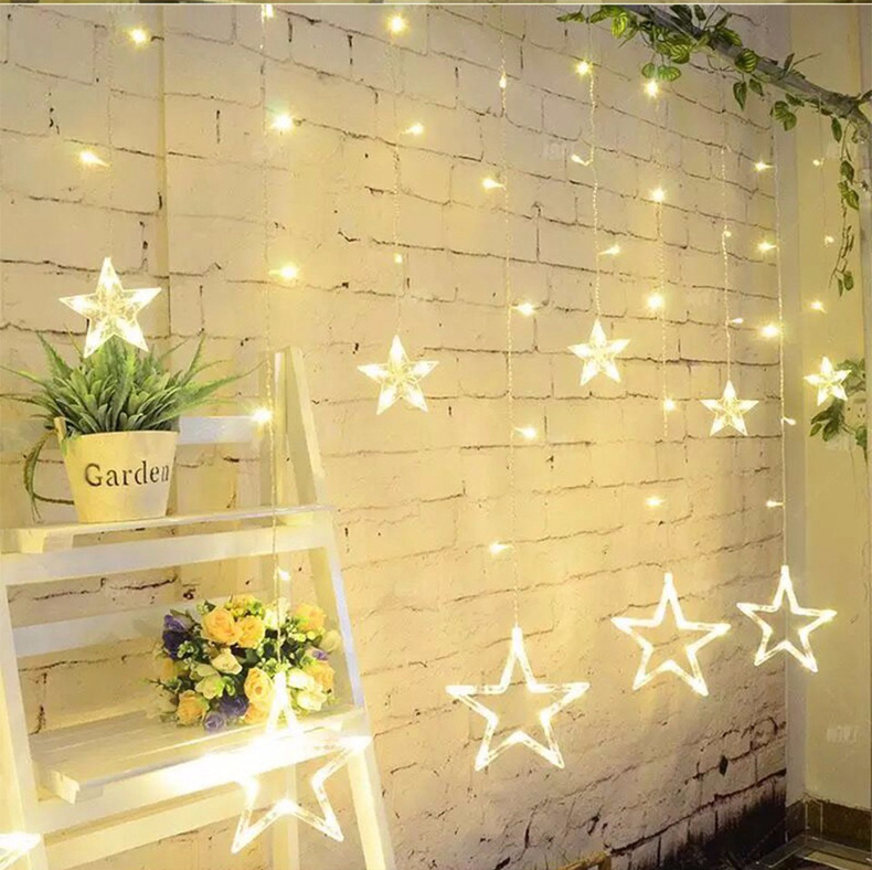 Pentagram LED Bulbs String Floral Lights for Party Garden Decoration (2.5 Meter) - Multi-color