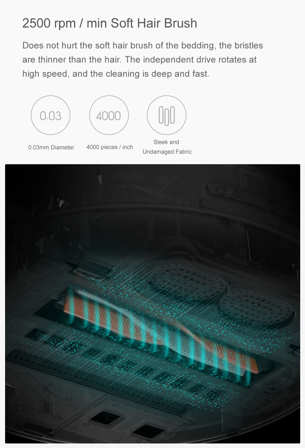 Xiaomi Deerma Wireless Handheld Vacuum Cleaner Light and Heat Mites Controller UV Sterilization Six-fold Mite-killing - White