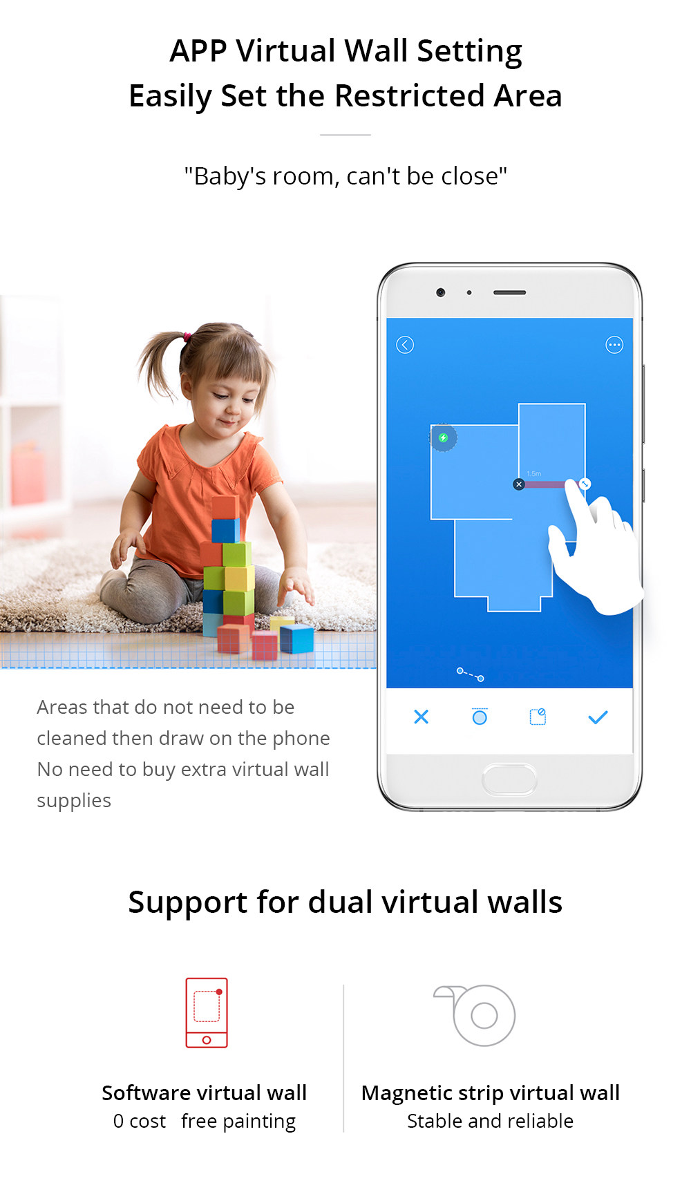 [Spain Stock][ International Version]Xiaomi Mijia Roborock S50 Robot Vacuum Cleaner 2 Automatic Area Cleaning 2000pa Suction 2 in 1 Sweeping Mopping Function LDS Path Planning 5200mAh Battery - White