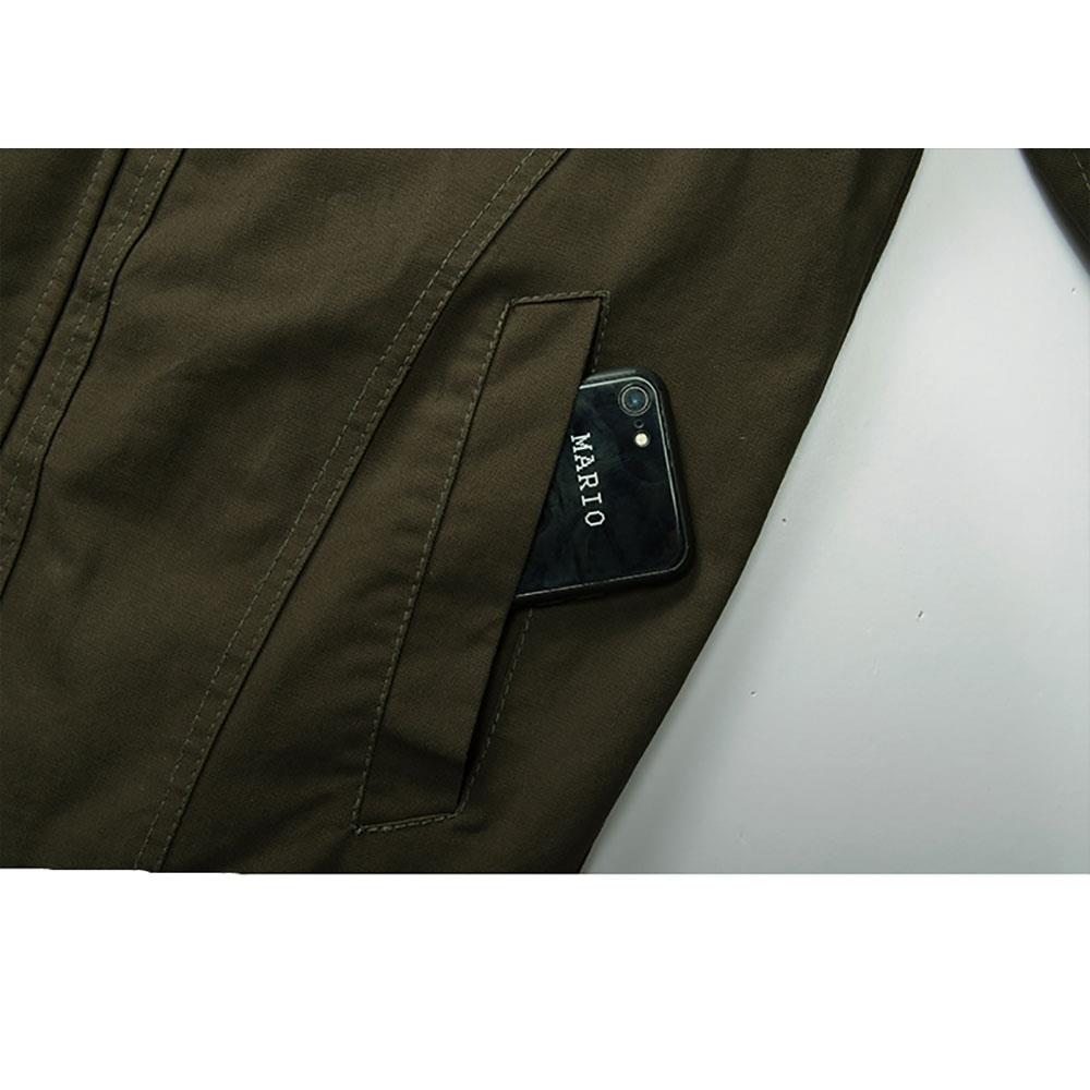 CA806 Men's Autumn Winter Casual Stand Collar Cotton Bomber Jacket Size M - Army Green